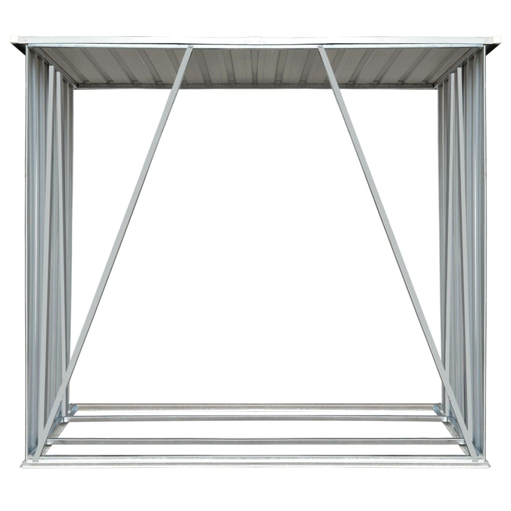 Garden Log Storage Shed Galvanised Steel 163x83x154 cm Brown