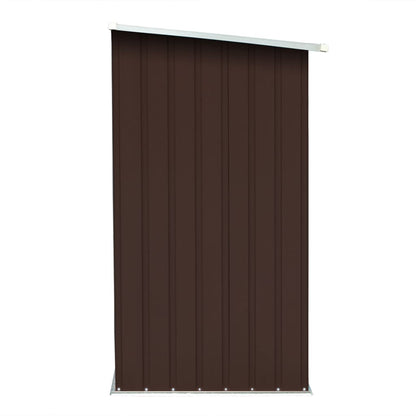 Garden Log Storage Shed Galvanised Steel 163x83x154 cm Brown