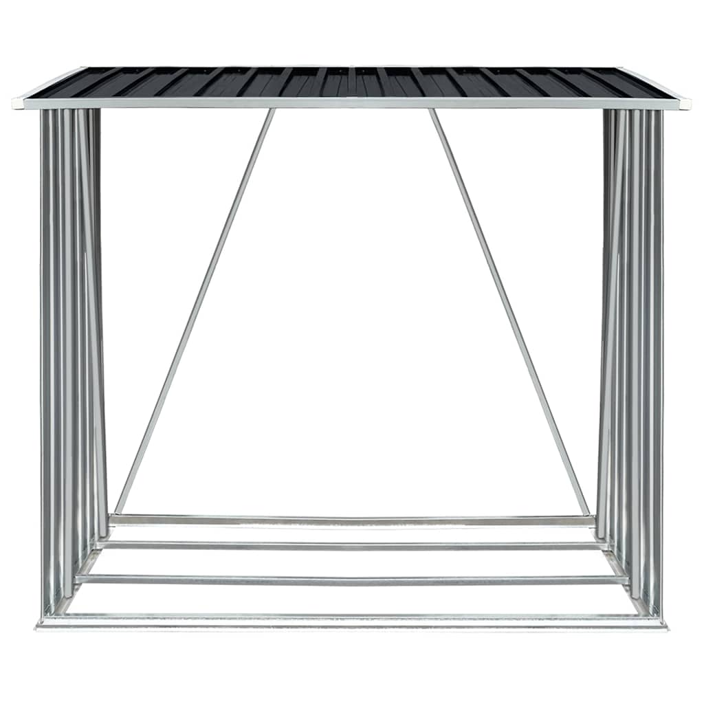 Garden Log Storage Shed Galvanised Steel 163x83x154 cm Anthracite