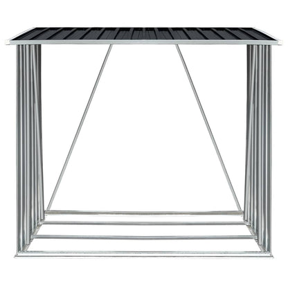 Garden Log Storage Shed Galvanised Steel 163x83x154 cm Anthracite