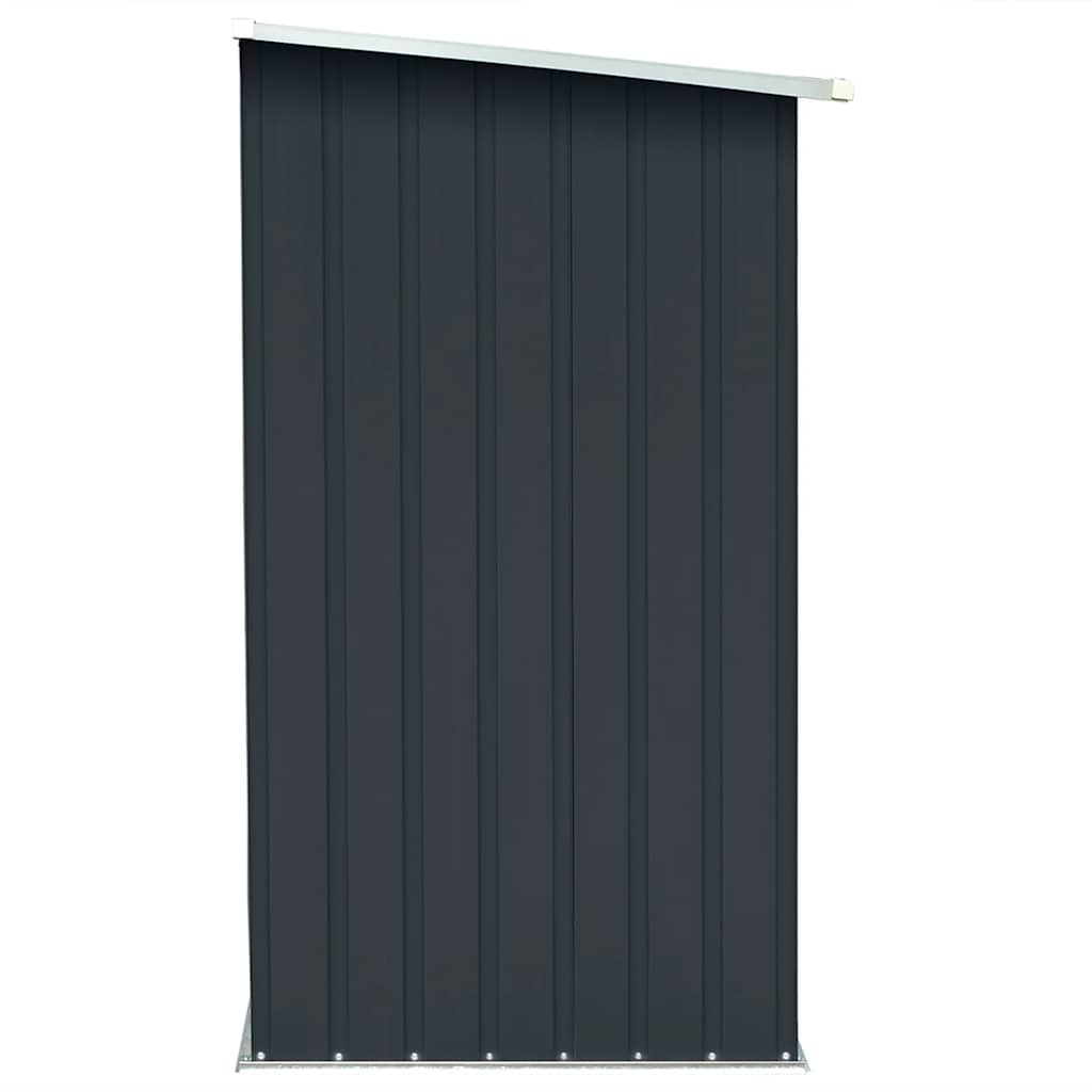 Garden Log Storage Shed Galvanised Steel 163x83x154 cm Anthracite