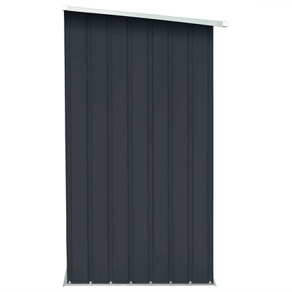 Garden Log Storage Shed Galvanised Steel 163x83x154 cm Anthracite