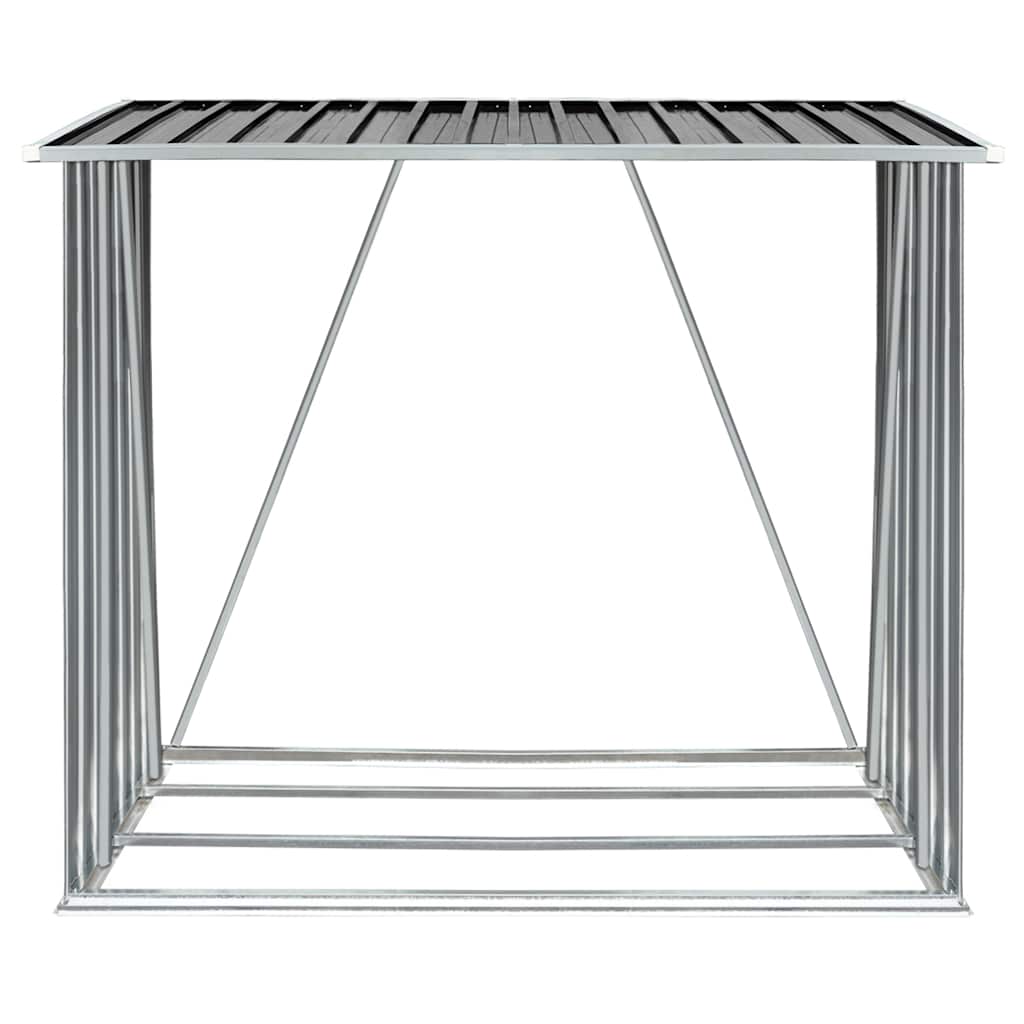 Garden Log Storage Shed Galvanised Steel 163x83x154 cm Anthracite