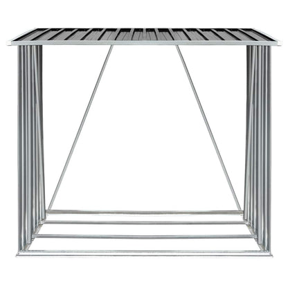 Garden Log Storage Shed Galvanised Steel 163x83x154 cm Anthracite