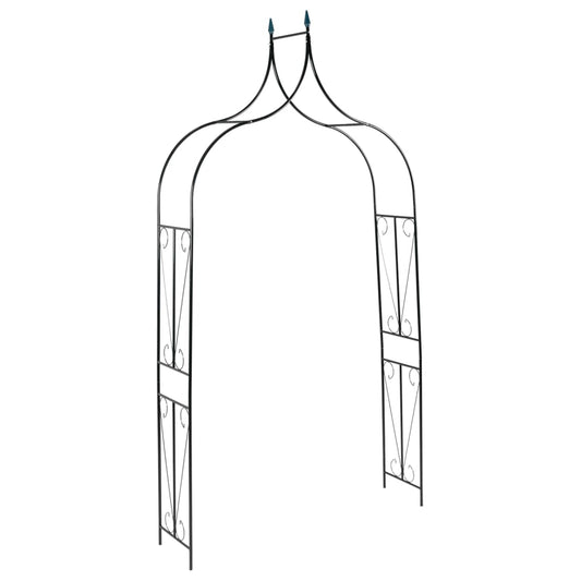 Garden Arch | Dark Green | Powder-coated Iron, Plastic | 120x38x258 cm