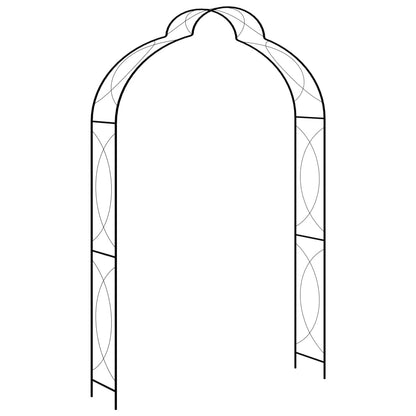 Garden Arch | Black | Powder-coated iron | Large | Decorative Inlays