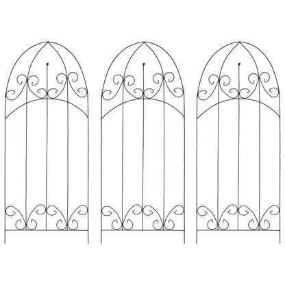Plant Climbing Racks 3 pcs Black 40x100 cm Iron