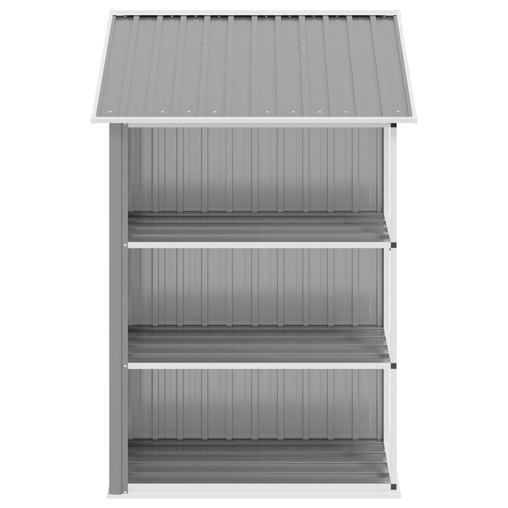 47103 vidaXL Garden Shed with Rack Grey 205x130x183 cm Iron