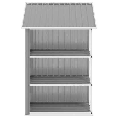 47103 vidaXL Garden Shed with Rack Grey 205x130x183 cm Iron