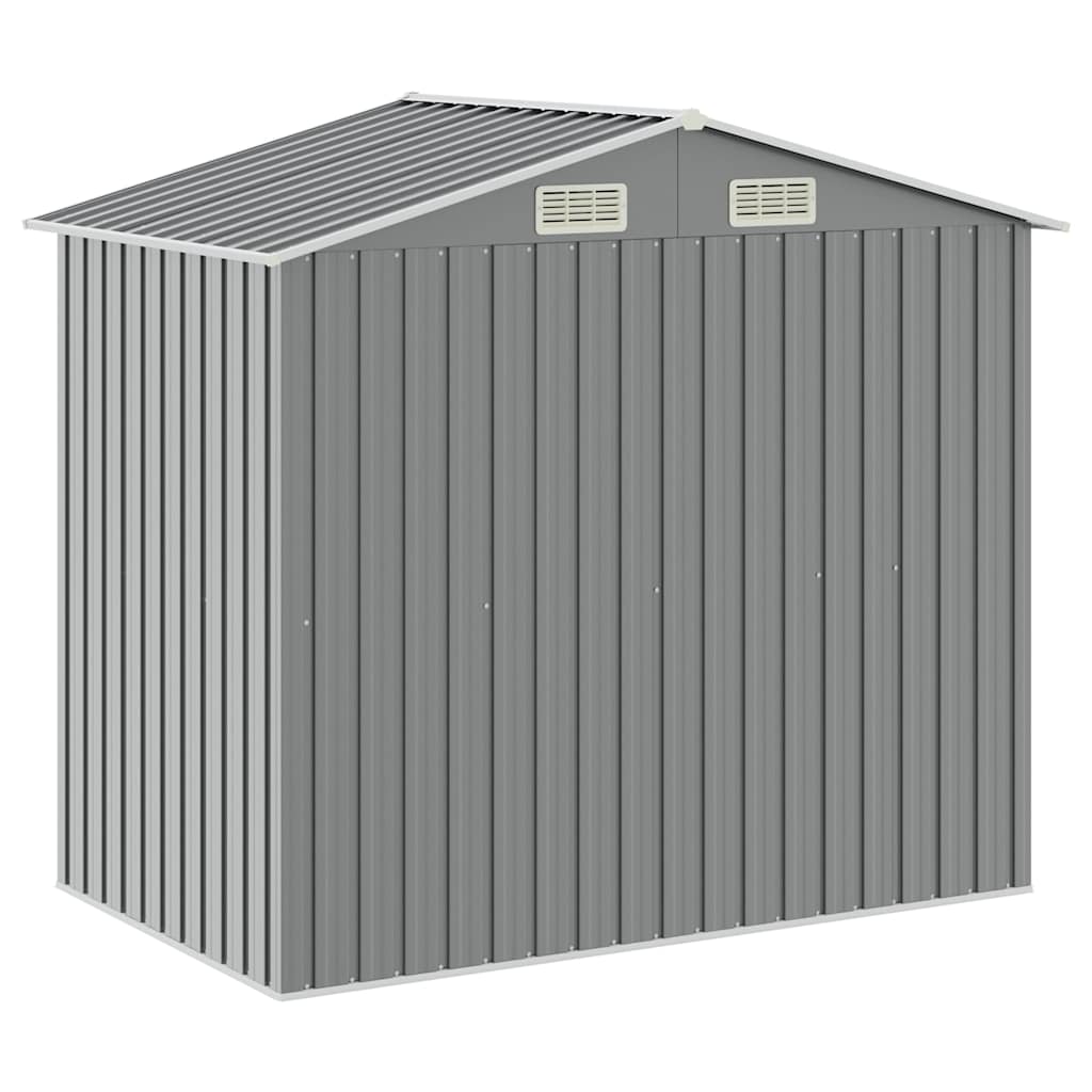 47103 vidaXL Garden Shed with Rack Grey 205x130x183 cm Iron