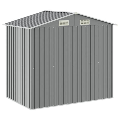 47103 vidaXL Garden Shed with Rack Grey 205x130x183 cm Iron