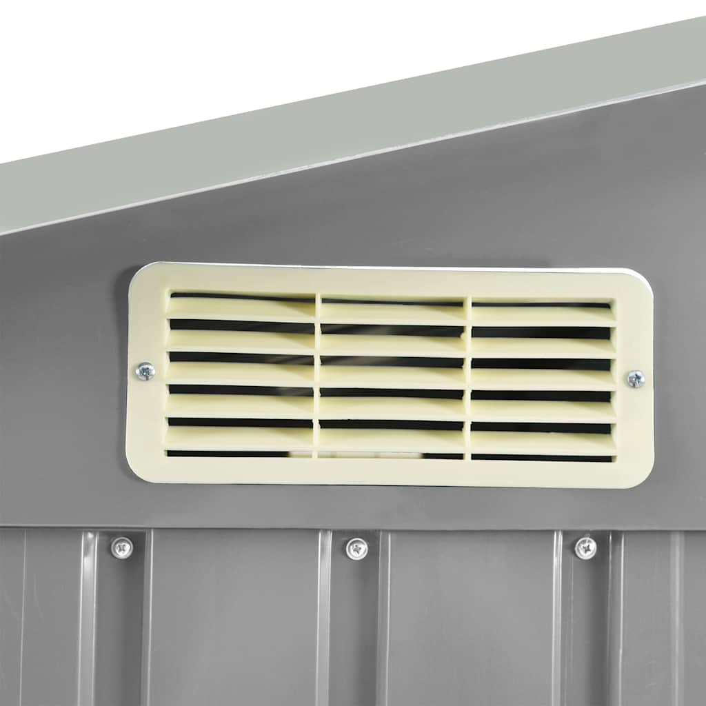 47103 vidaXL Garden Shed with Rack Grey 205x130x183 cm Iron