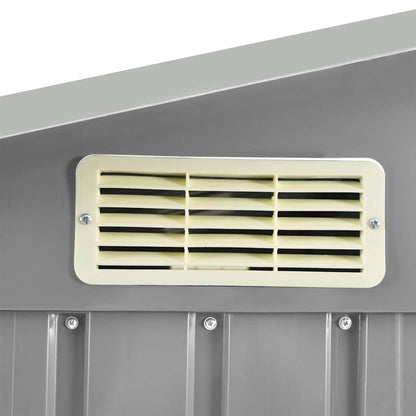 47103 vidaXL Garden Shed with Rack Grey 205x130x183 cm Iron