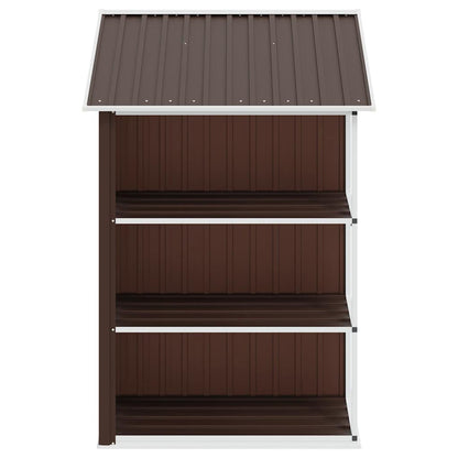Garden Shed with Rack Brown 205x130x183 cm Iron