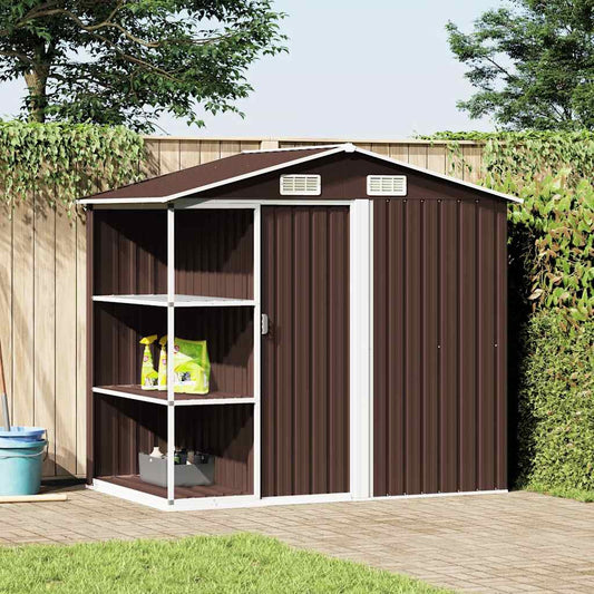 Garden Shed | Brown | Galvanised Iron | 205x130x183 cm