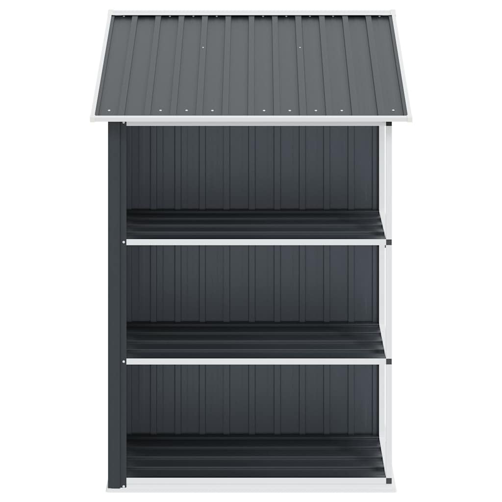 47106 vidaXL Garden Shed with Rack Anthracite 205x130x183 cm Iron