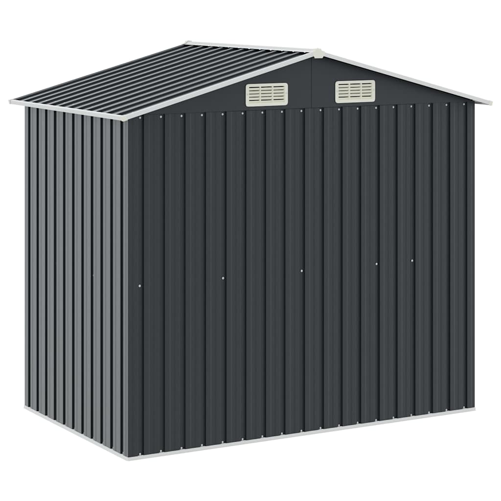 47106 vidaXL Garden Shed with Rack Anthracite 205x130x183 cm Iron