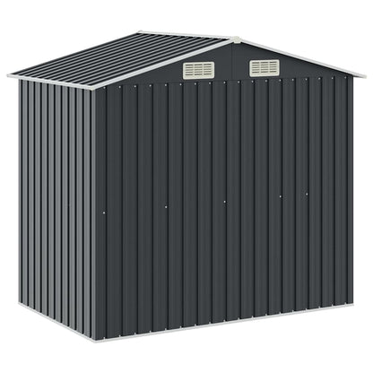 Garden Shed with Rack Anthracite 205x130x183 cm Iron