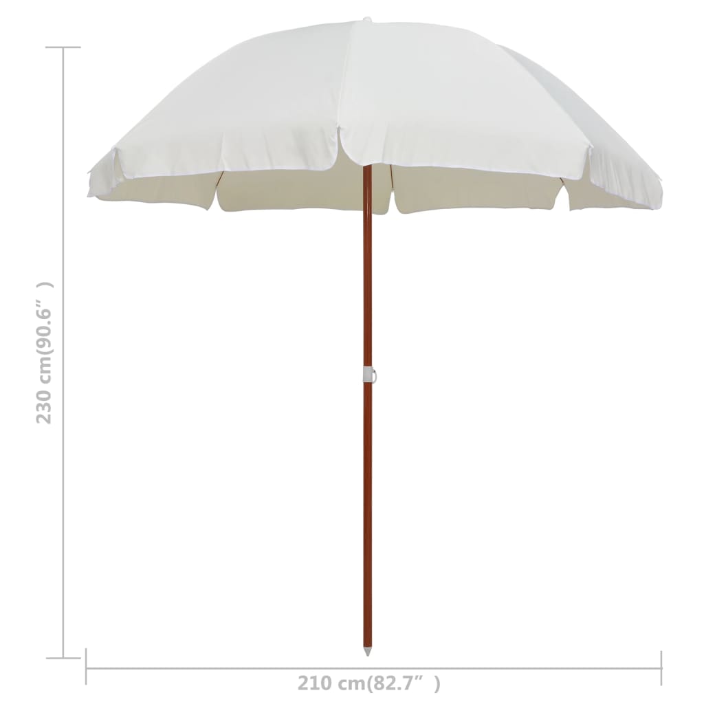 Garden Parasol | Sand | Polyester, Steel | Large | UV-resistant materials