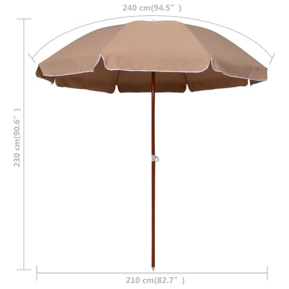 Garden Parasol | Taupe | 100% polyester and steel | Large