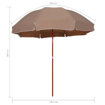 Garden Parasol with Steel Pole 300 cm Taupe