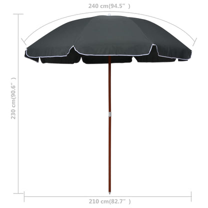 Garden Parasol | Anthracite | Polyester, Steel | Large