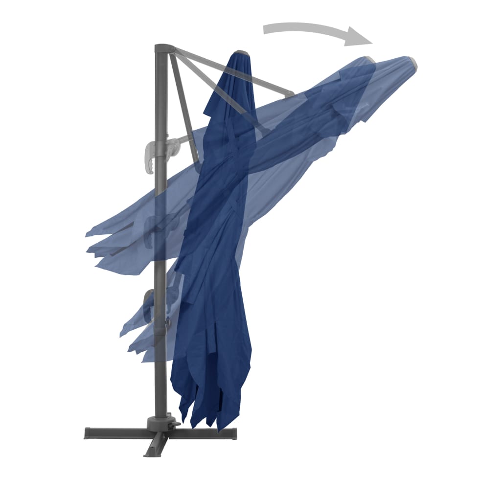 Cantilever Garden Parasol with Aluminium Pole 4x3 m Azure Blue