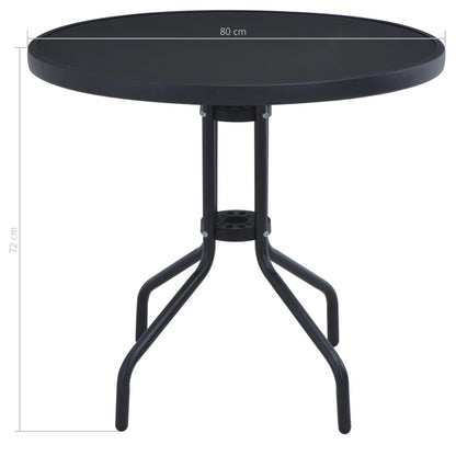 Garden Table | Black | Powder coated steel | 80 cm |  Durable