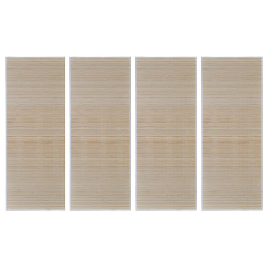 Rectangular Natural Bamboo Rugs 4 pcs 120x180 cm