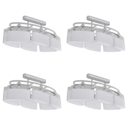 Ceiling Lamp with Ellipsoid Glass Shades 4 pcs E14