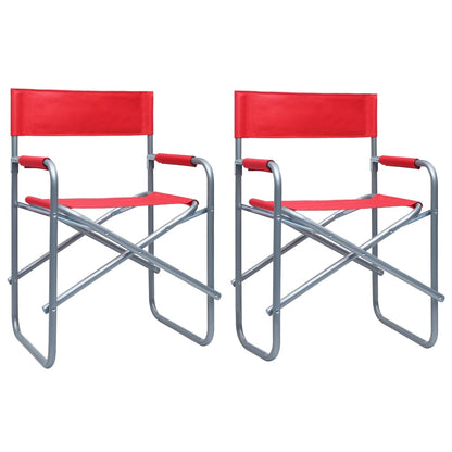 Director's Chairs 2 pcs Steel Red