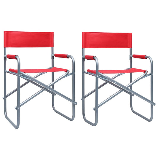 Director's Chairs 2 pcs Steel Red