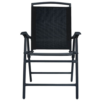 Folding Garden Chairs 2 pcs Texilene Black