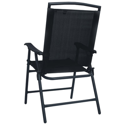 Folding Garden Chairs 2 pcs Texilene Black