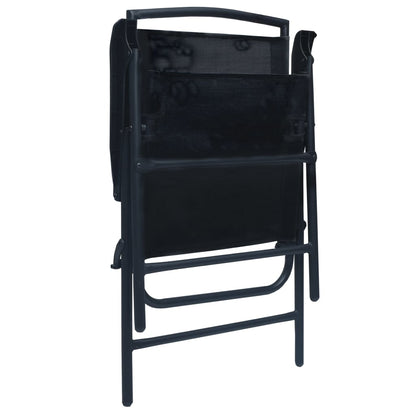 Folding Garden Chairs 2 pcs Texilene Black
