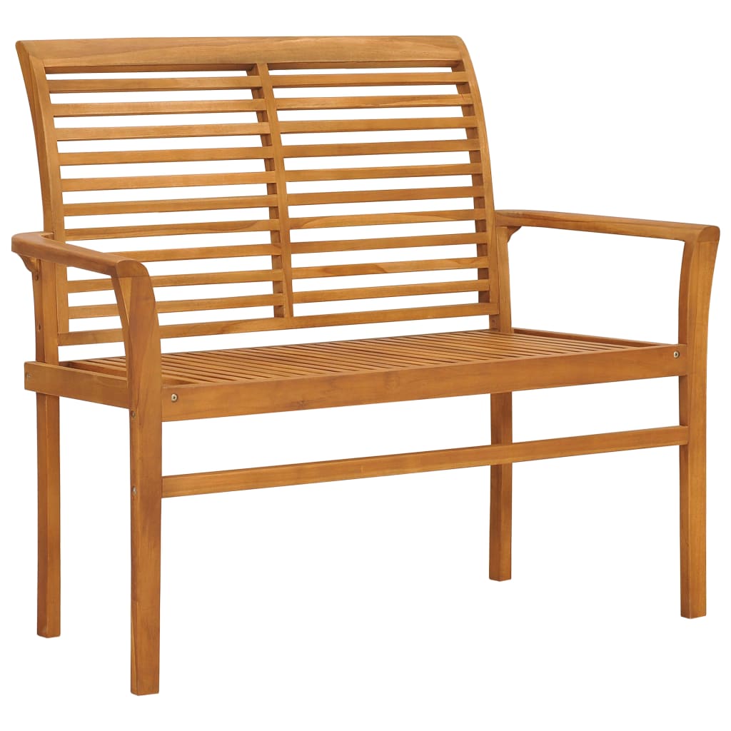 Garden Bench | Teak Brown | Fine sanded teak hardwood | 112 cm | Durable