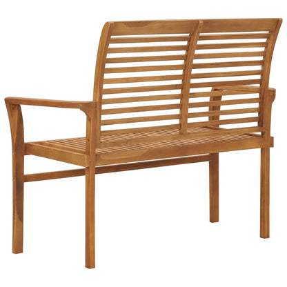 Garden Bench | Teak Brown | Fine sanded teak hardwood | 112 cm | Durable