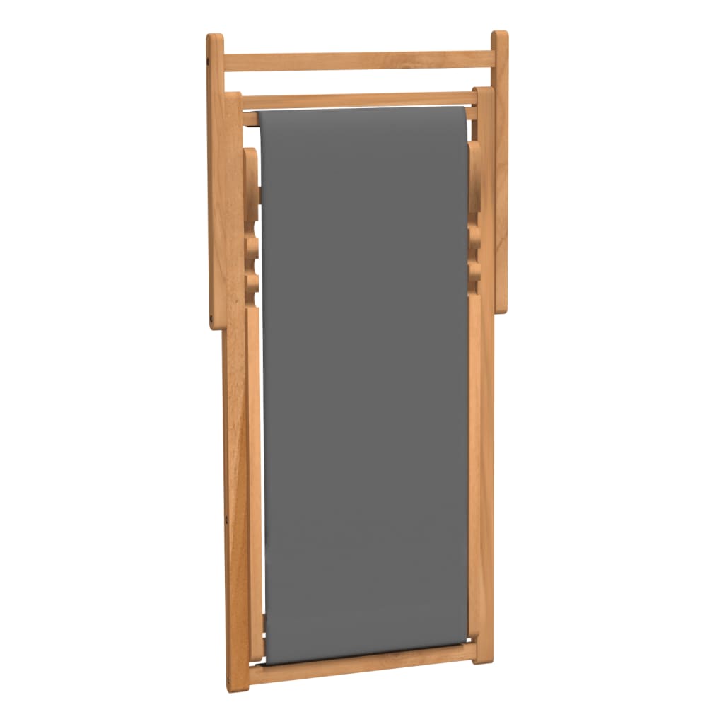 Beach Chair | Grey | Teak wood | Standard | Multi-Position Backrest