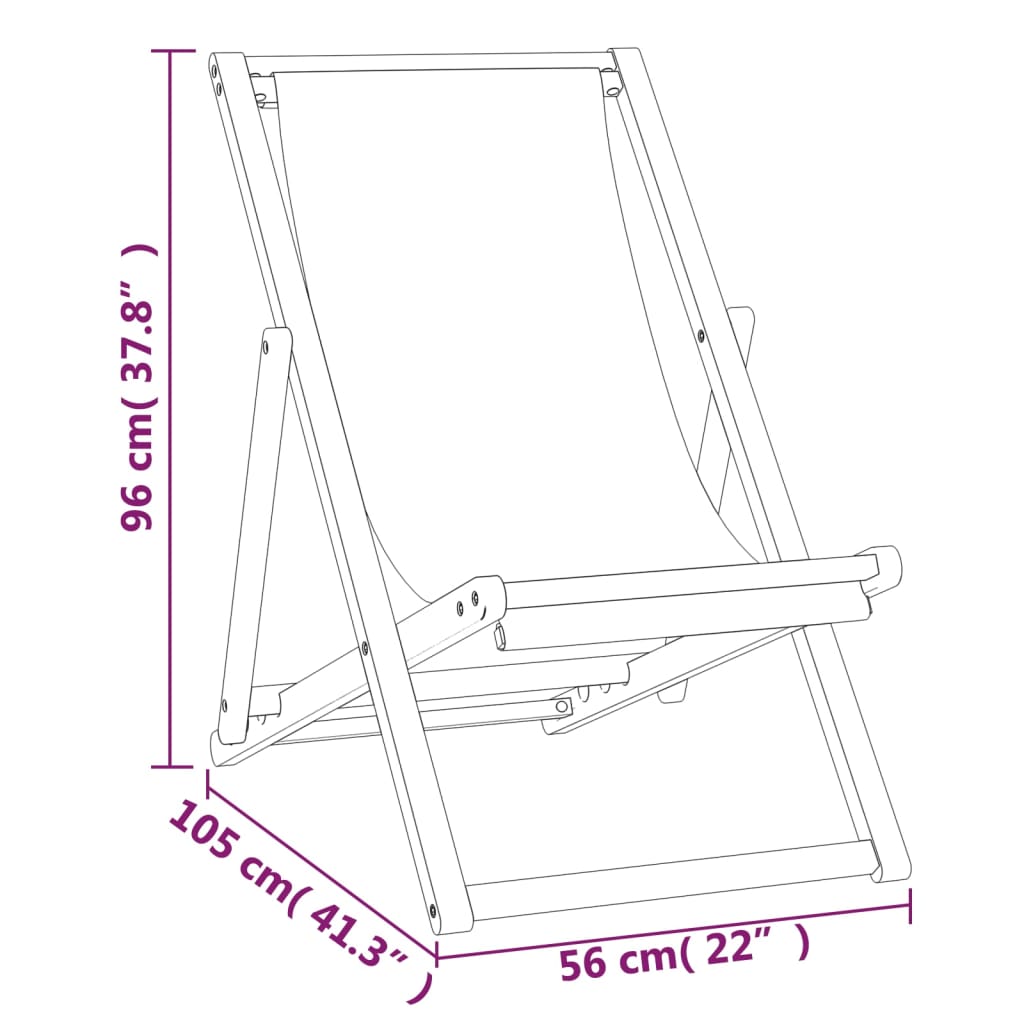 Beach Chair | Grey | Teak wood | Standard | Multi-Position Backrest