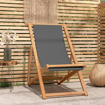Beach Chair | Grey | Teak wood | Standard | Multi-Position Backrest