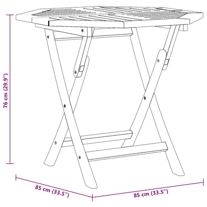 47418 vidaXL Folding Garden Table 85x85x76 cm Solid Teak Wood
