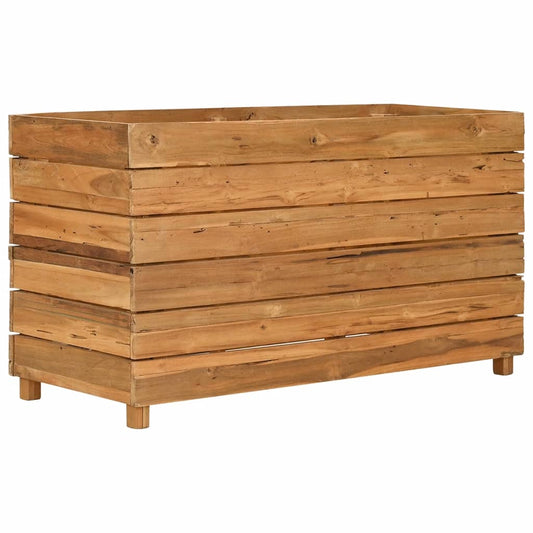 Raised Bed | Natural Wood | Recycled Teak Wood and Steel | Medium