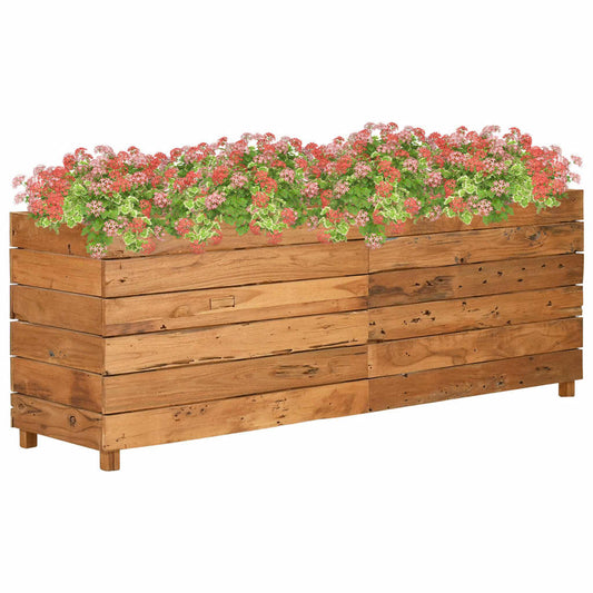 Raised Bed | Mixed wood tones | Recycled teak wood, Steel | Large