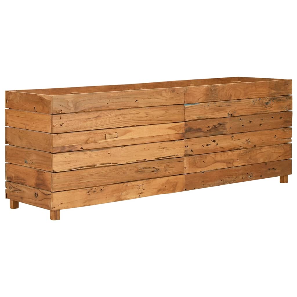 Raised Bed 150x40x55 cm Recycled Teak Wood and Steel