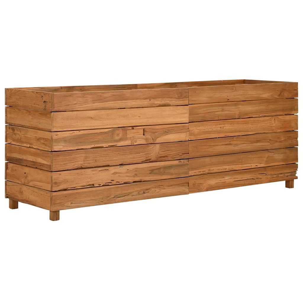 Raised Bed 150x40x55 cm Recycled Teak Wood and Steel
