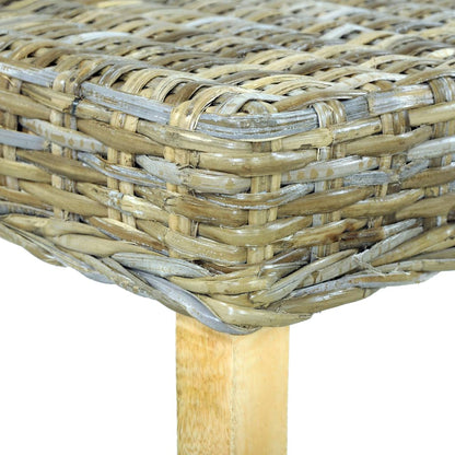 Bench 110 cm Natural Kubu Rattan and Solid Mahogany Wood