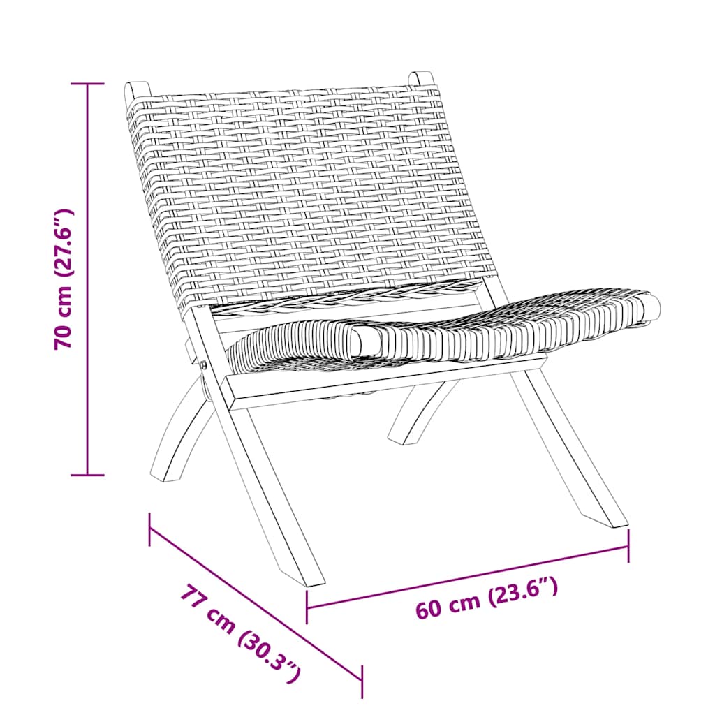 Relaxing Chair White Natural Kubu Rattan and Solid Mahogany Wood