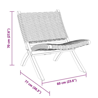 Relaxing Chair White Natural Kubu Rattan and Solid Mahogany Wood