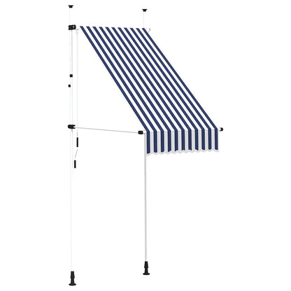 145829 vidaXL Manual Retractable Awning 100 cm Blue and White Stripes