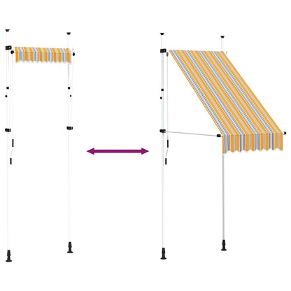 Manual Retractable Awning 100 cm Yellow and Blue Stripes